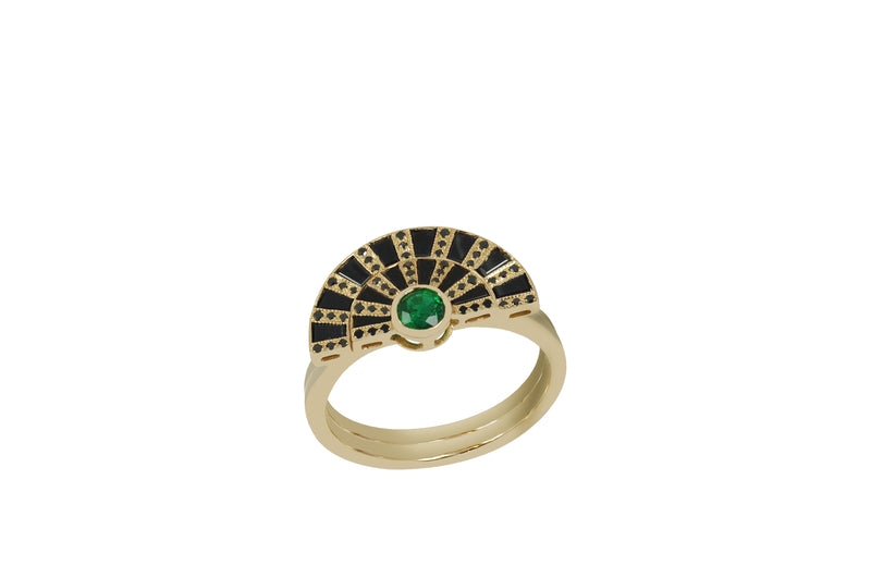 Twist Reflection Emerald Diamond Ring Jacket