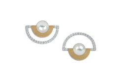 Twist Reflection Isla Akoya Pearl Double Jacket Earrings