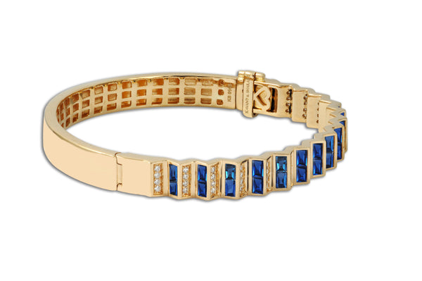 Agamo 1.0 Blue Sapphire Diamond Bangle