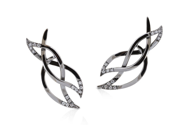 Le Phoenix Intertwined Mini Diamond Earrings