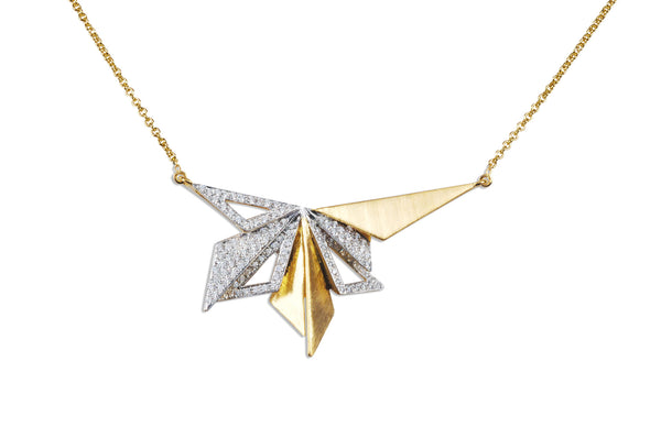 Origami Brushed Gold Series 8 Necklace