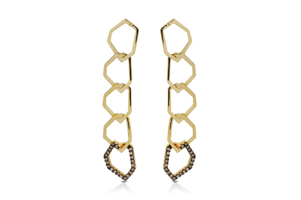 Origami Skinny 5 Link no.5  Diamond Earrings