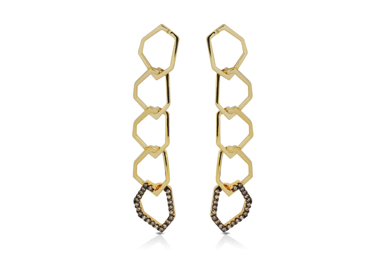 Origami Skinny 5 Link no.5  Diamond Earrings