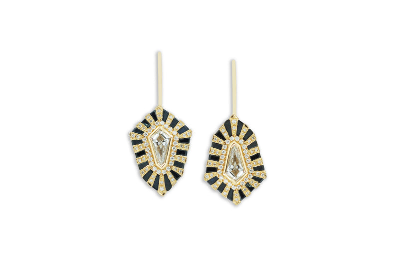 Twist Shield Diamond Earrings