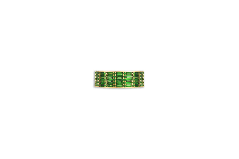 Classic Tsavorite Cigar 5 Ring set in Yellow Gold