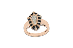Twist Shield Diamond Ring set in Rose Gold