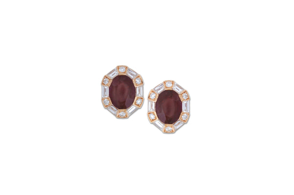 Classic 75 Twist Oval Ruby & Diamond Earrings
