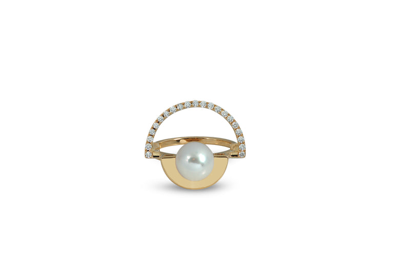 Twist Reflection Akoya Pearl Diamond Ring Jacket