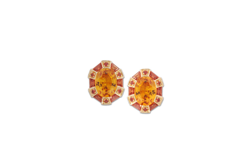 Classic 75 Twist Oval Orange and Yellow Earrings