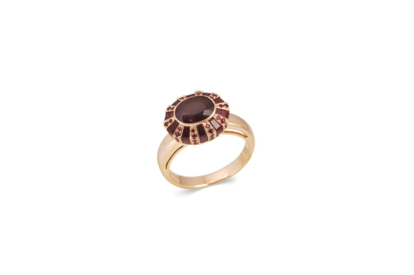 Classic 75 Oval Ruby Ring set in Rose Gold