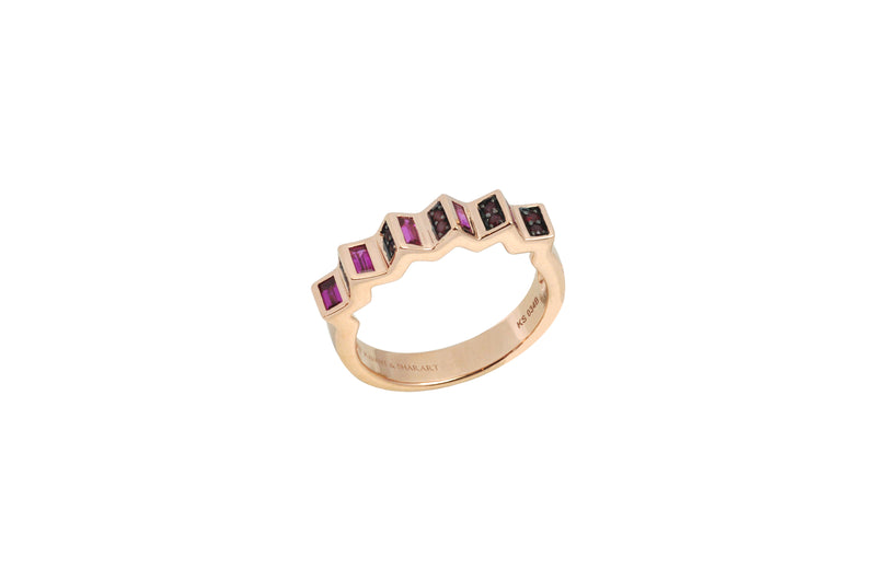 Agamo Petite Pink Sapphire Ruby Ring