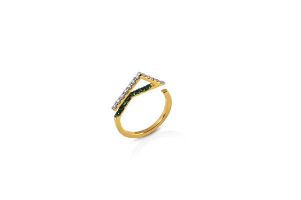 GeoArt Happy Trillion Tsavorite & Diamond Ring