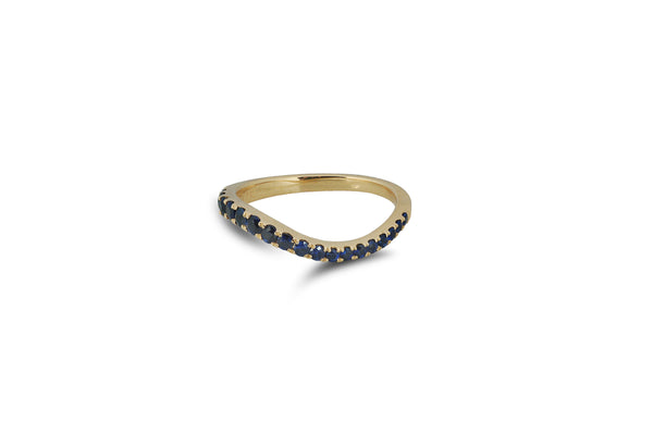 Talay Micro Flow Wave Ring in Blue Sapphire