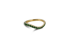 Talay Micro Flow Wave Ring in Tsavorite Garnet