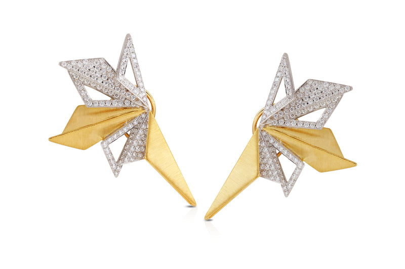 Origami 8 Diamond Ear Earrings