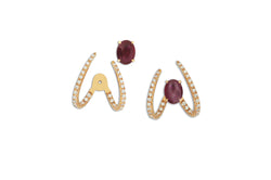 Le Phoenix Ruby Diamond Claw Ear Jacket Earrings