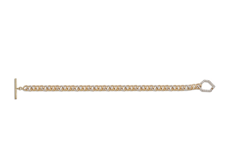 Origami  Link  no.5 Petite Skinny Diamond Toggle Bracelet