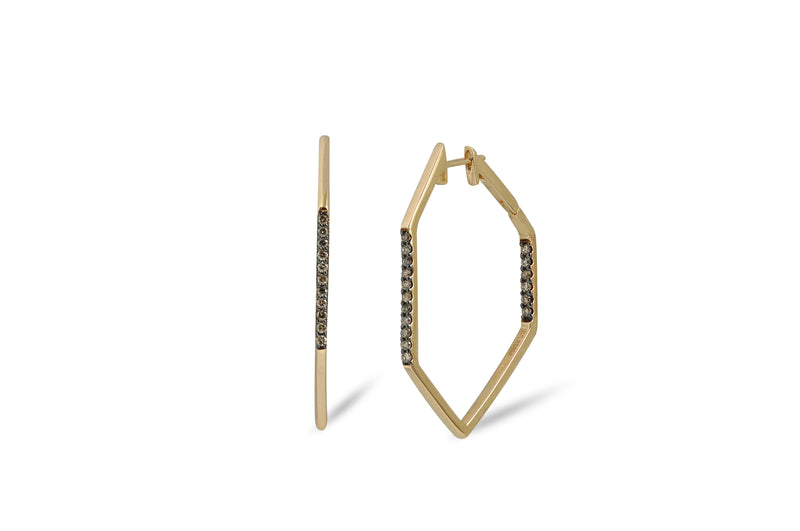 Origami Link no.5 Diamond Hoop Earrings Medium