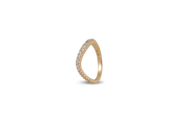 Talay Skinny Flow Wave Ring in Pave Diamond