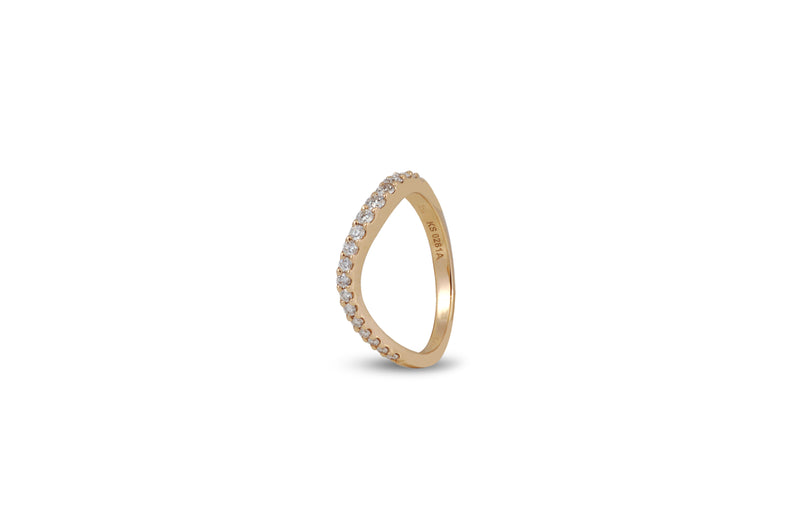 Talay Skinny Flow Wave Ring in Pave Diamond