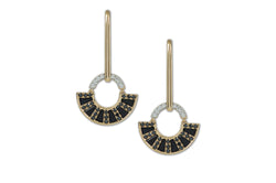 Twist Reflection Black Sapphire Black Diamond Hanging Earrings