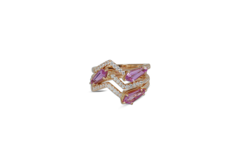 Origami Ziggy Jazz Pink Sapphire Ring