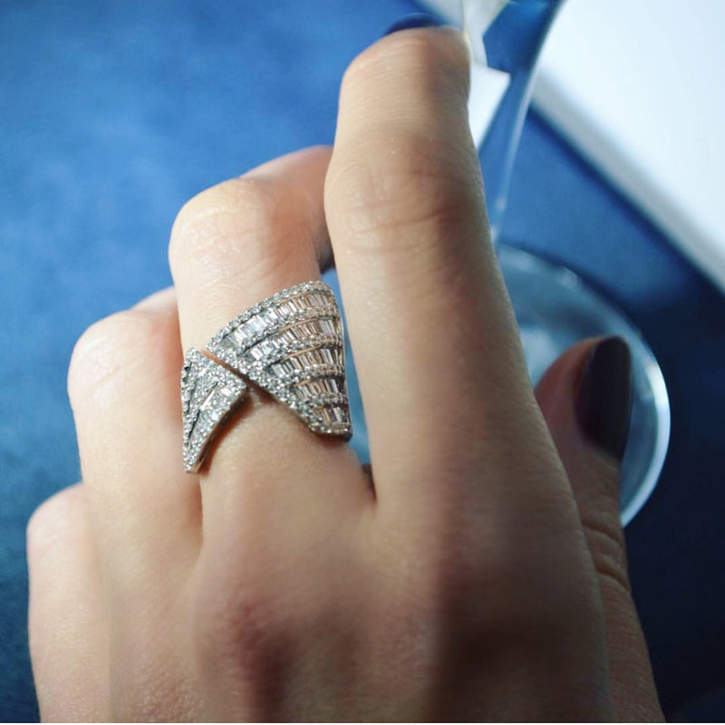 Origami Asymmetry Diamond Ring as seen on Jennifer Lopez