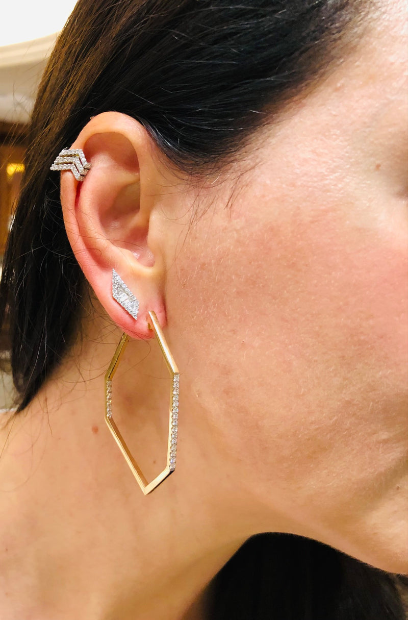 Origami Ziggy Sapphire Diamond Earcuff  in Rose Gold