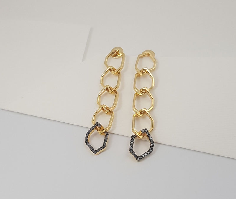 Origami Skinny 5 Link no.5  Diamond Earrings