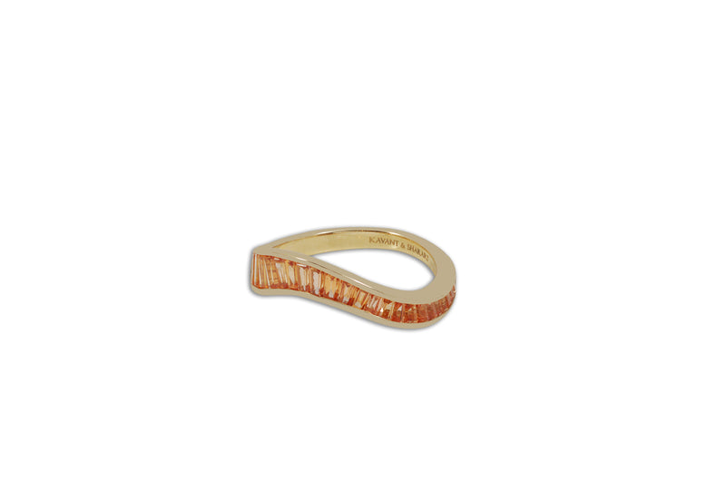 Talay Flow Wave Orange Sapphire Ring