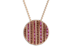 Agamo 2.0 Pink Sapphire & Ruby Pendant in Rose Gold