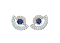 Twist Reflection Tanzanite Diamond Double Jacket Earrings