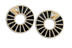 The Twist Kaleidoscope Grande Disc 3.0  Black Sapphire & Diamond Earrings