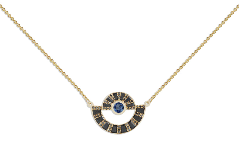Twist Reflection Blue Sapphire & Diamond Necklace