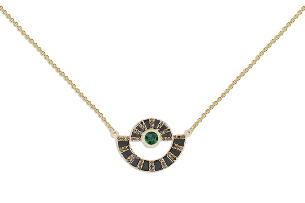 Twist Reflection Emerald & Diamond Necklace