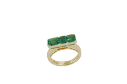 Twist Trilogy Emerald Ring set in Yellow Gold