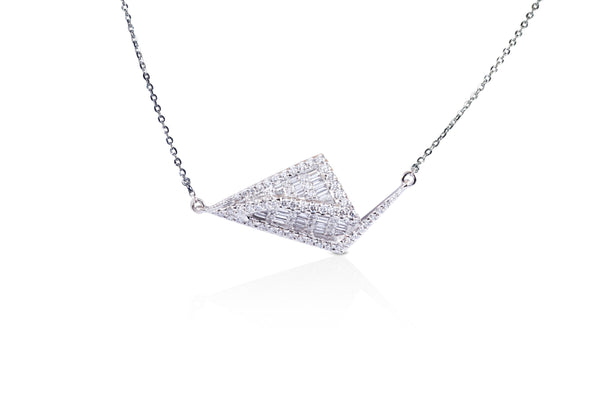 Origami Asymmetrical Diamond Necklace