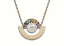 Twist Rainbow Reflection Pearl Necklace