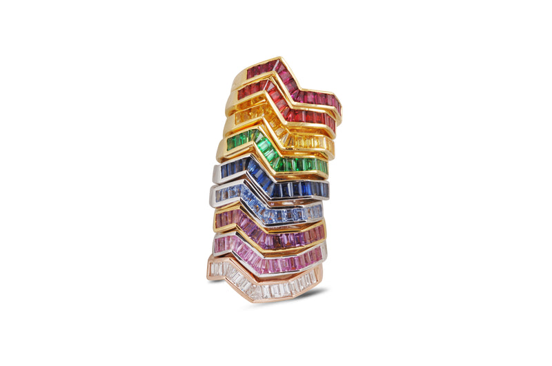 Origami Ziggy Tsavorite Garnet Ring in Rose Gold