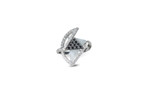 GeoArt TTR Series Mother-of-Pearl & Diamond Ring