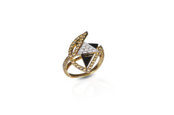 GeoArt TTR Series Sapphire, Onyx & Diamond Ring