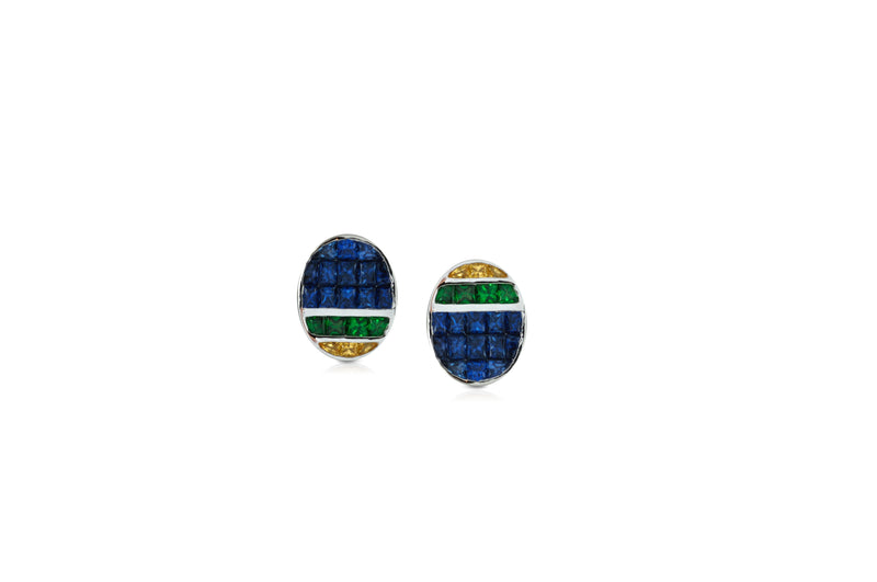 GeoArt Back to Basics Oval Puzzle Stud Earrings