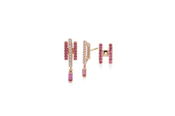 GeoArt Happy Movement Pink Sapphire Ear Jacket Earrings