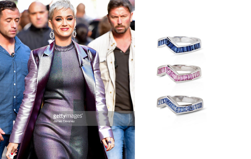 Origami Ziggy Stack Rings worn by Katy Perry Kavant Sharart