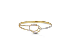 Talisman: Eternity Knot Diamond Yellow Gold Bangle