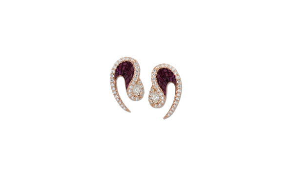 Talay Wave Invi Ruby and Diamond Mini Wave II Earrings