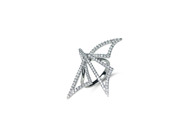 Origami Dragonfly Silhouette Diamond Ring [as seen on Adriana Lima]