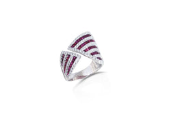 Origami Asymmetry Ruby & Diamond Ring as seen on Jennifer Lopez