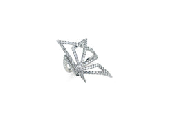 Origami Butterfly Silhouette Diamond Ring