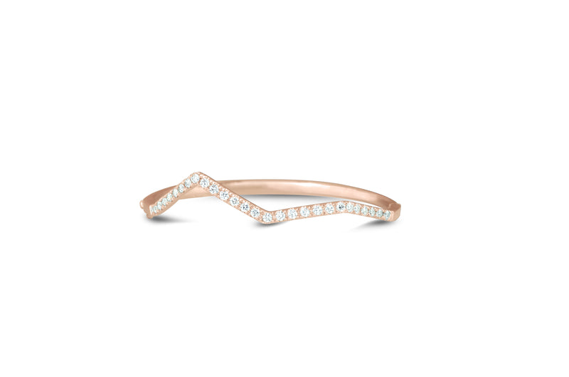 diamond ziggy pave bangle in rose gold